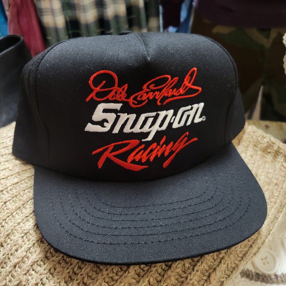 Dale Earnhardt Snap-On Racing Black Snapback Baseball Cap vintage vtg nascar